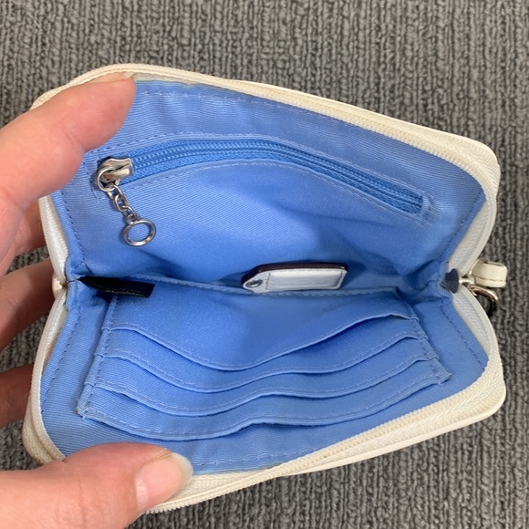 Coach Wristlet Wallet Womens Small Blue White Coated Canvas Signature Clutch - Picture 11 of 15